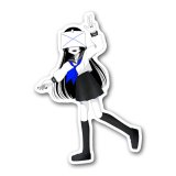 病みセーラー服ちゃん(青・片足上げピース)-もるめの