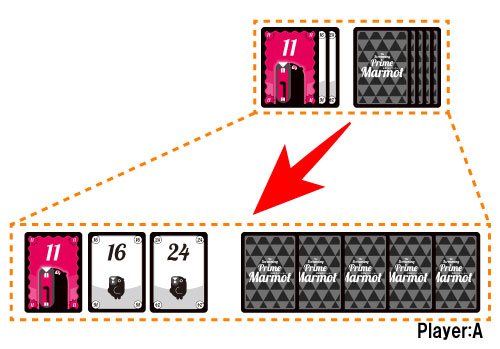 点数計算の例（カードを広げる）