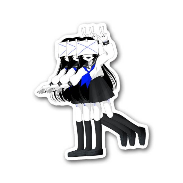 画像1: 病みセーラー服ちゃん(青・いっぱい居ても好きでいてね)-もるめの (1)